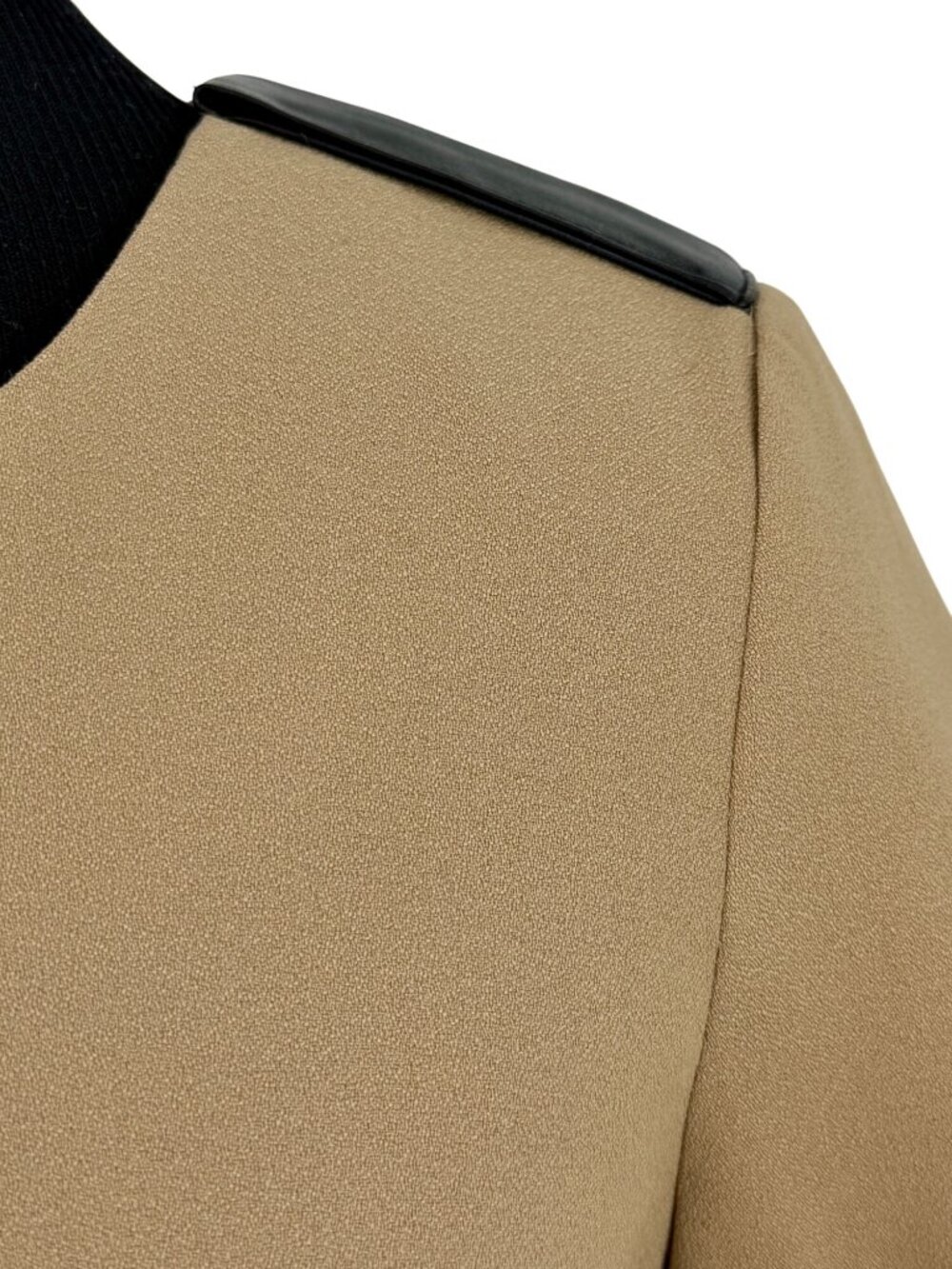 NWT ABS Tan Pleated A-Line Woven Mini Dress 2| Office Siren Dark Equestrian Twee - Picture 3 of 16